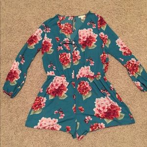 Floral Tie Front Romper